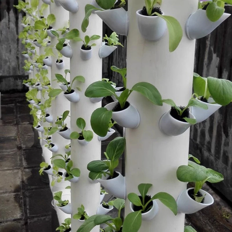 5/10PCS Column Pipe Fixed Plant Cup Hydroponic Systems Greenhouse Balcony Vegetables Strawberry Growing Pot Garden Accessories