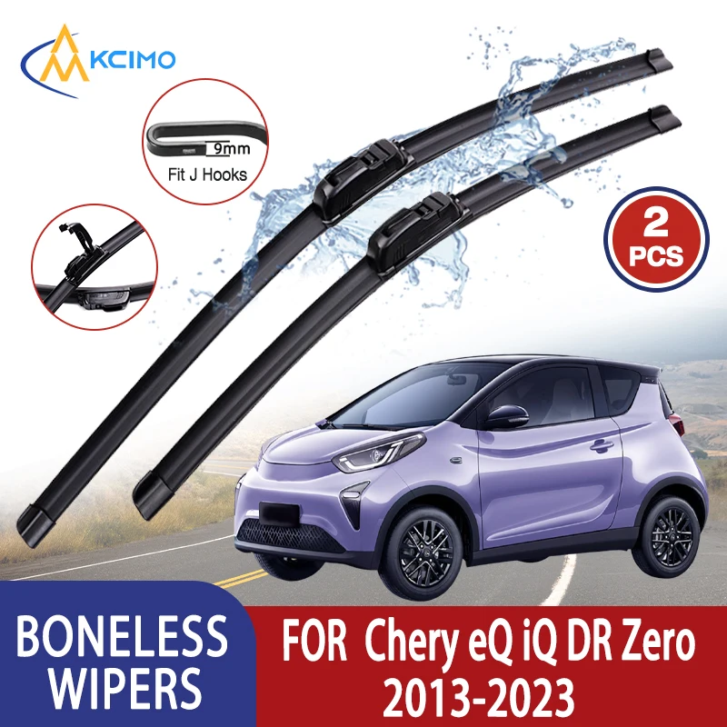 Kcimo para Chery eQ iQ DR Zero limpiaparabrisas de coche tipo U limpiaparabrisas de goma suave sin hueso HD limpiaparabrisas automotriz duradero silencioso 21 "+ 16"