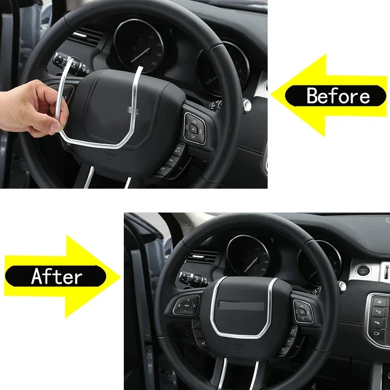 For 2012-2018 Land Rover Range Rover Evoque ABS Steering Wheel Sequin Trim Strip Car Interior Modification Accessories