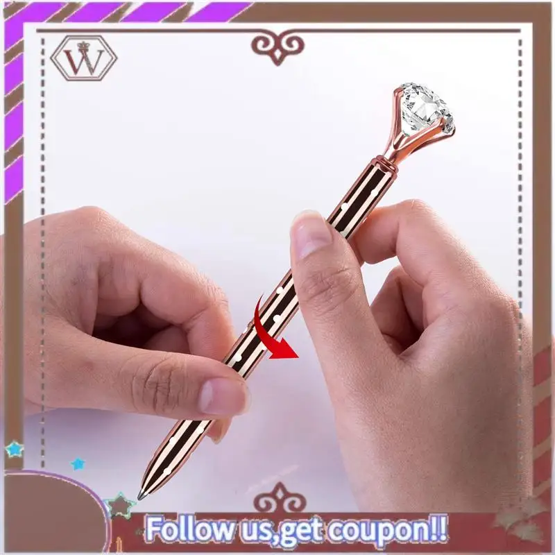 ABBG-20 Pcs Big Crystal Diamond Ballpoint Pen,Metal Ballpoint Pen Office Supplies,With 20 Ballpoint Pen Refills, Black Ink