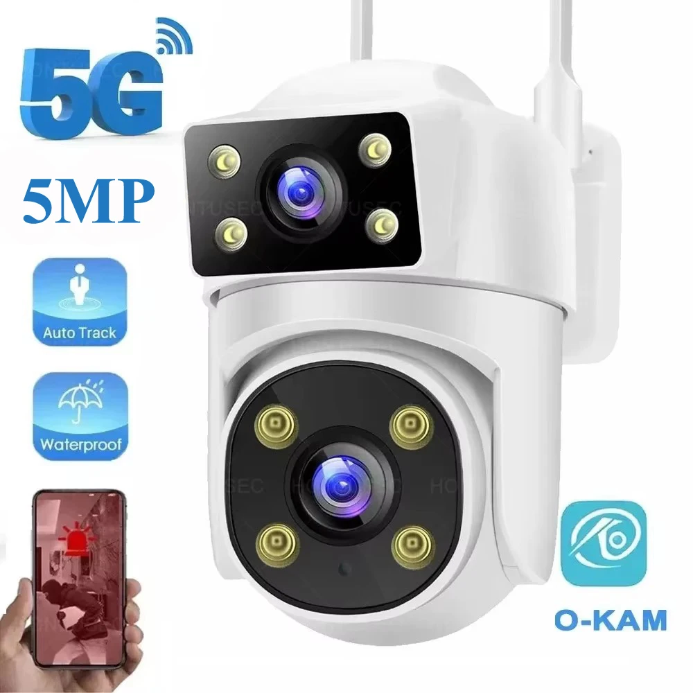 

OKAM 2.4G 5G 5MP Security Camera Indoor PTZ Camera Motion Detection Auto Tracking Colorful Night Vision Surveillance Cameras