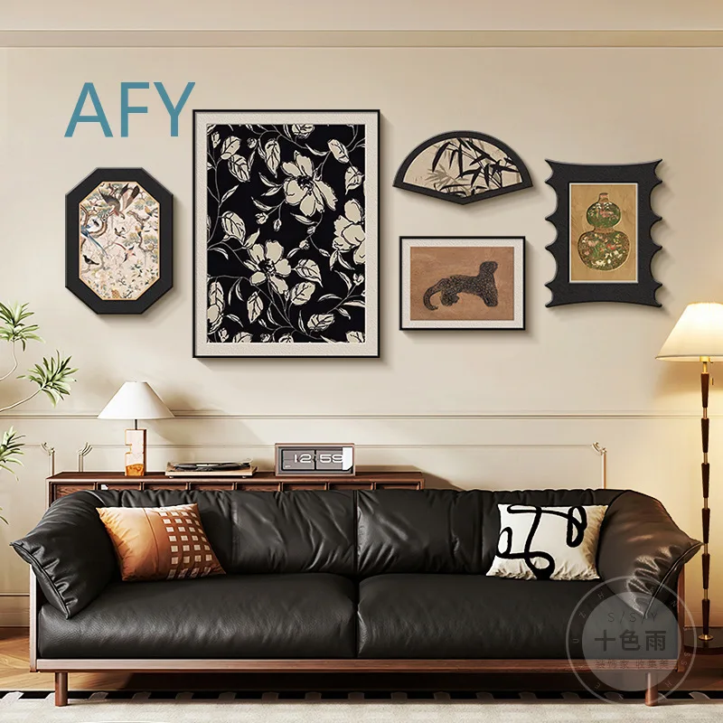 Vintage Style Living Room Wall Art Set for Sofa Backdrop Decor French Retro American Antique Painting Canvas Wall Hanging for