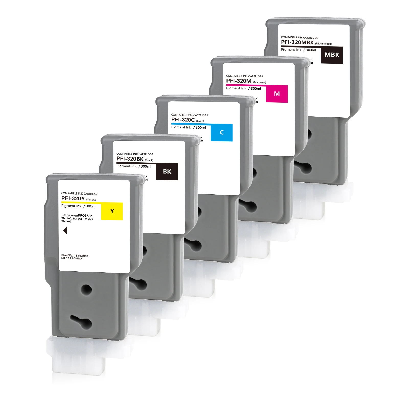 Cartouche d'encre Compatible Winnerjet PFI-320 PFI320 pour imprimante Canon TM-200 TM-205 TM-300 TM-305 avec encre pigmentée avec puce
