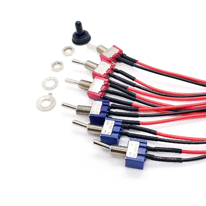 

10PCS Button switch with cable 2 pin 3 pin 2 gear 3 gear swing head arm switch MTS-102 101 103 123 Cable 20CM