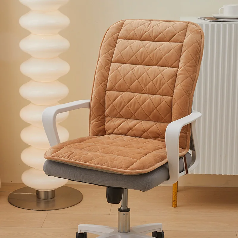 New Electric Heated Seat Cushion Backrest Combo Thick Plush Office Chair Pad Removable Washable Winter Computer Seat Warmer