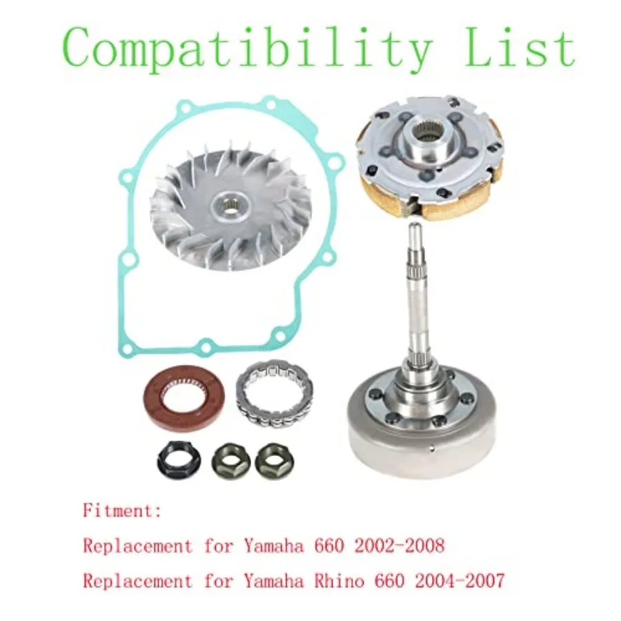 marddpair Primary Sheave Pad Shoe with Gasket Clutch Drum Housing Replacement for Yamaha Rhino 660 Grizzly YFM660 5KM-17611-00-