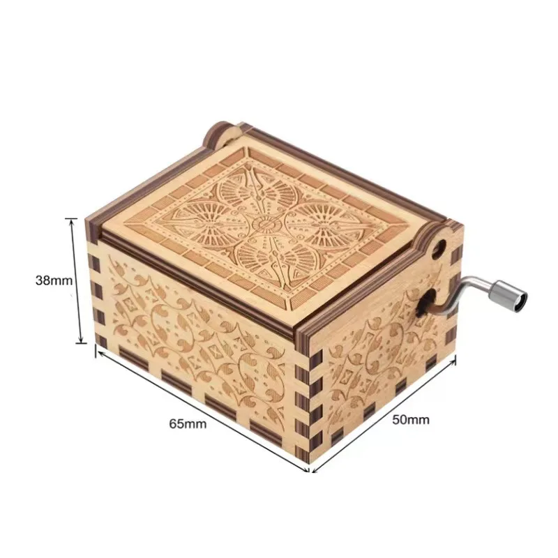 Wooden Classical Music Box Carved and Hand-cranked Crafted As A Gift Featuring Sunny Songs Home Decor