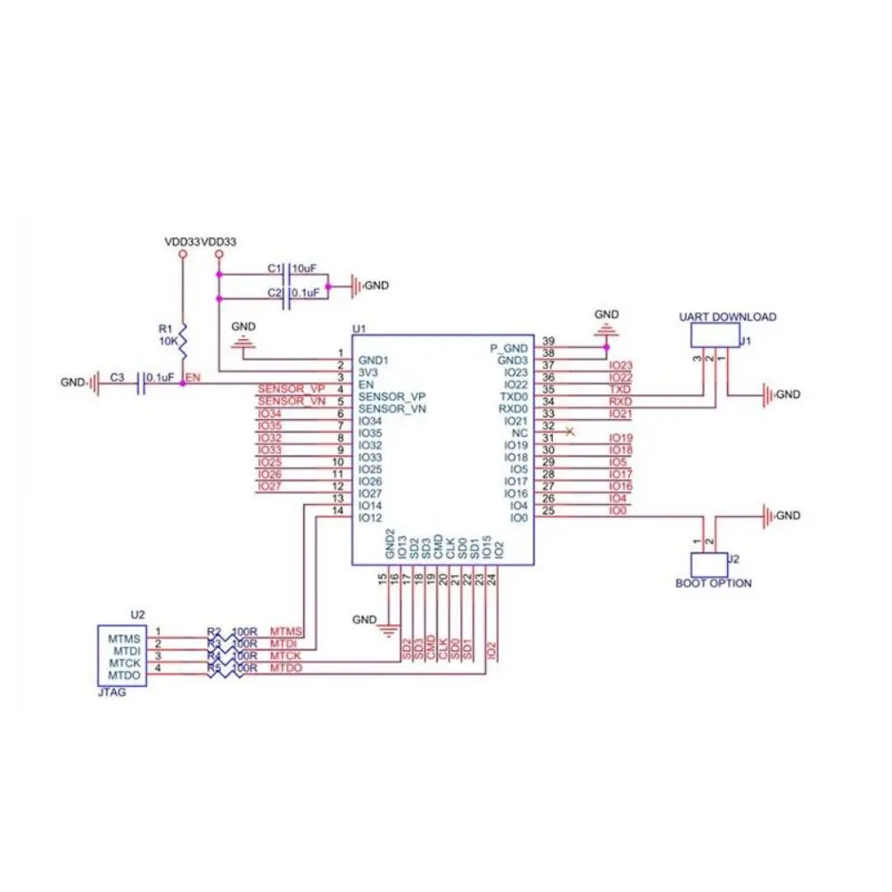Professional WiFi Programmer Test Board DIY Educational Firmware Development Board Bluetooth ESP32 Module Board Electronics