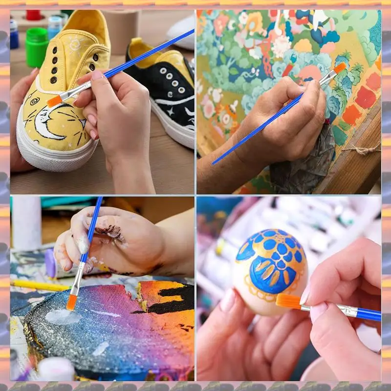 (تخفيضات سريعة) 500 قطعة من فرش الطلاء المسطحة للحرف اليدوية في الفصول الدراسية لوحة زيتية من الأكريليك لوحة ألوان مائية لوحة قماشية للوجه