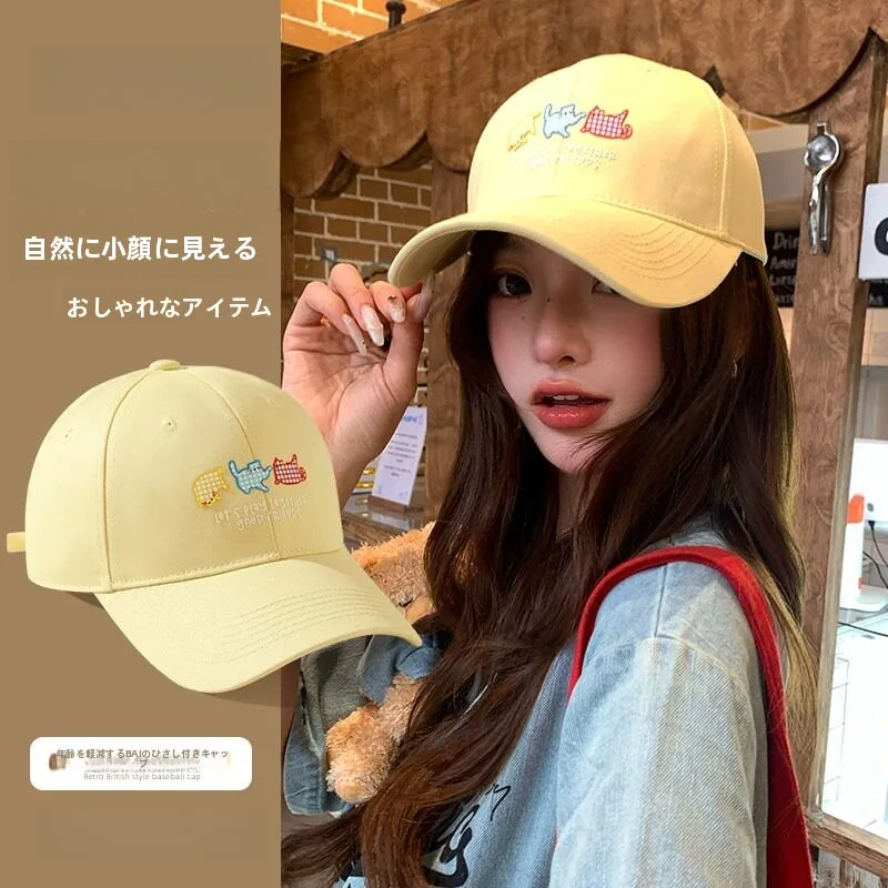 bone-de-beisebol-feminino-para-cabecas-grandes-bordado-com-topo-semi-rigido-moderno-versatil-para-primavera-e-outono