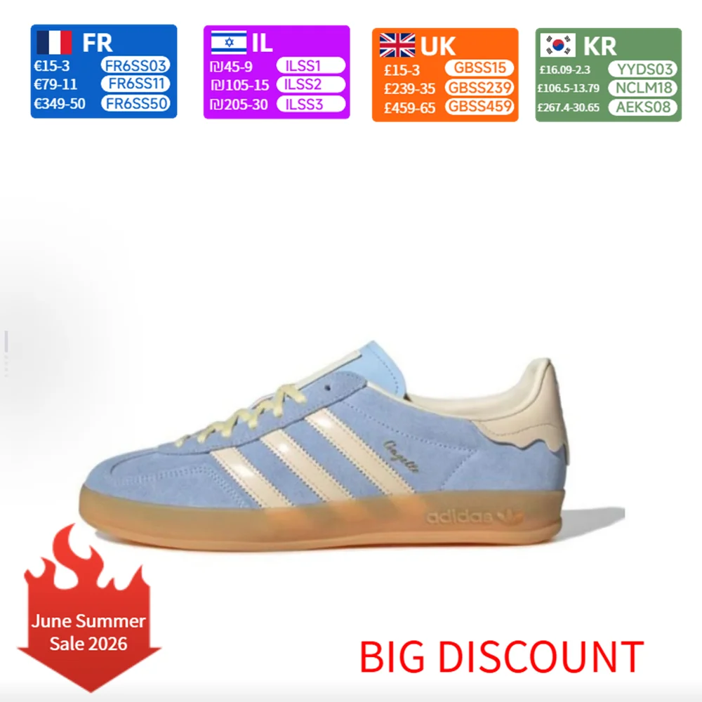 Кроссовки adidas Originals GAZELLE INDOOR: удобные и универсальные, с тонкой подошвой, прочные, низкие, унисекс, синие, 