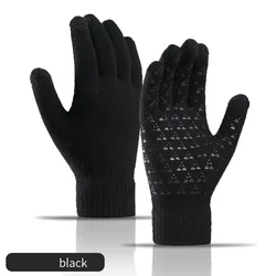 Knit Gloves Men Women Winter Elastic Gloves Couples Warm Triangle Anti-Slip Soft Wool Game Touch Screen Gloves
