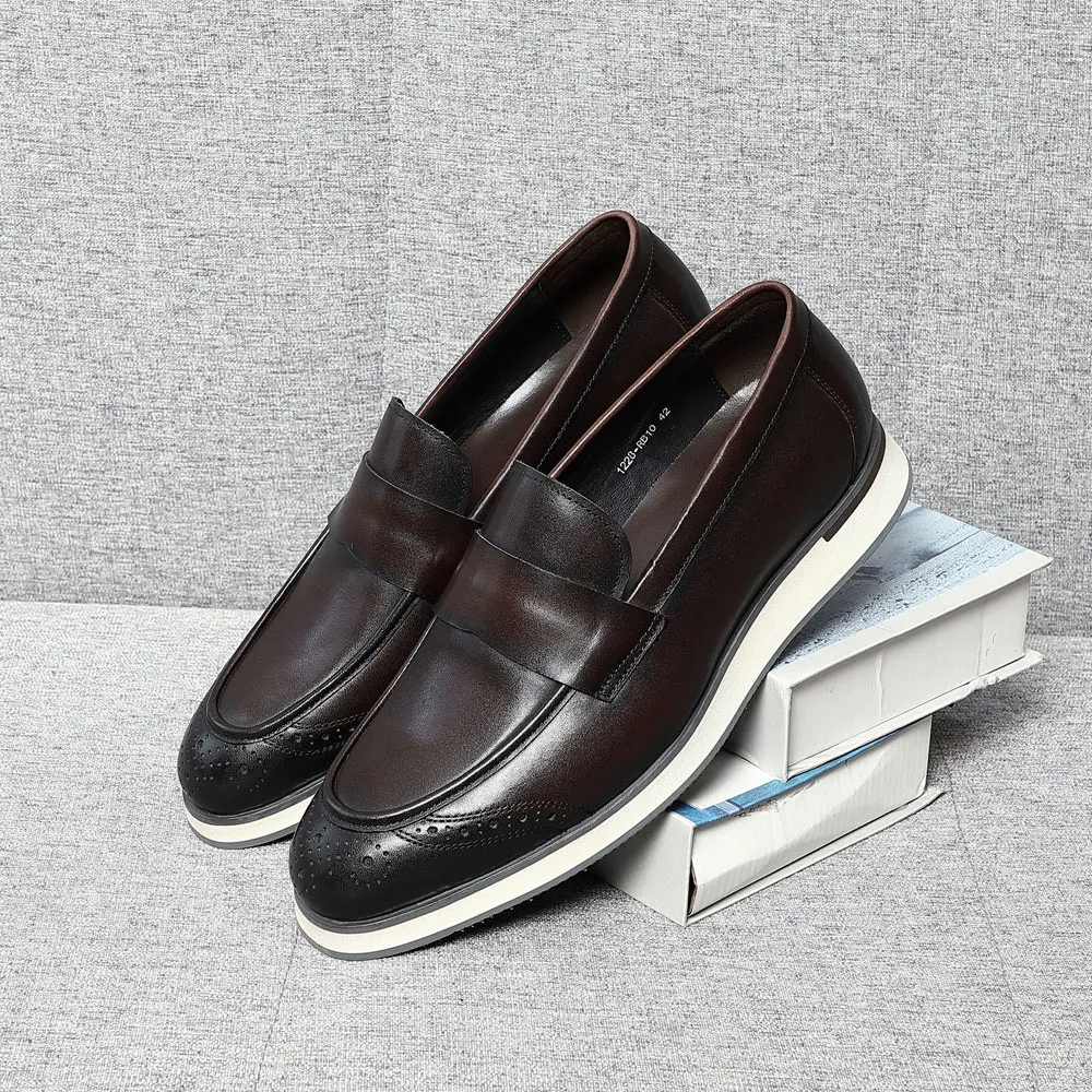 Scarpe da lavoro Casual da uomo fatte a mano di marca di lusso in vera pelle di mucca e mocassini piatti Penny primavera/autunno mocassini firmati scarpe