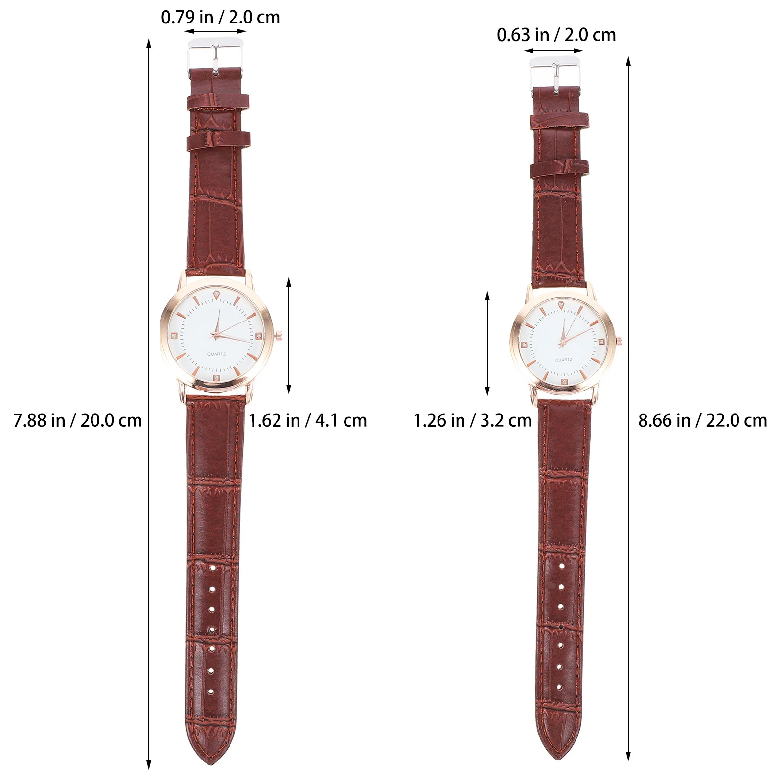 2PCS زوجين بو حزام الأزياء كوارتز ساعة حزام ساعة عيد الحب هدية الفرقة ساعة اليد له لها
