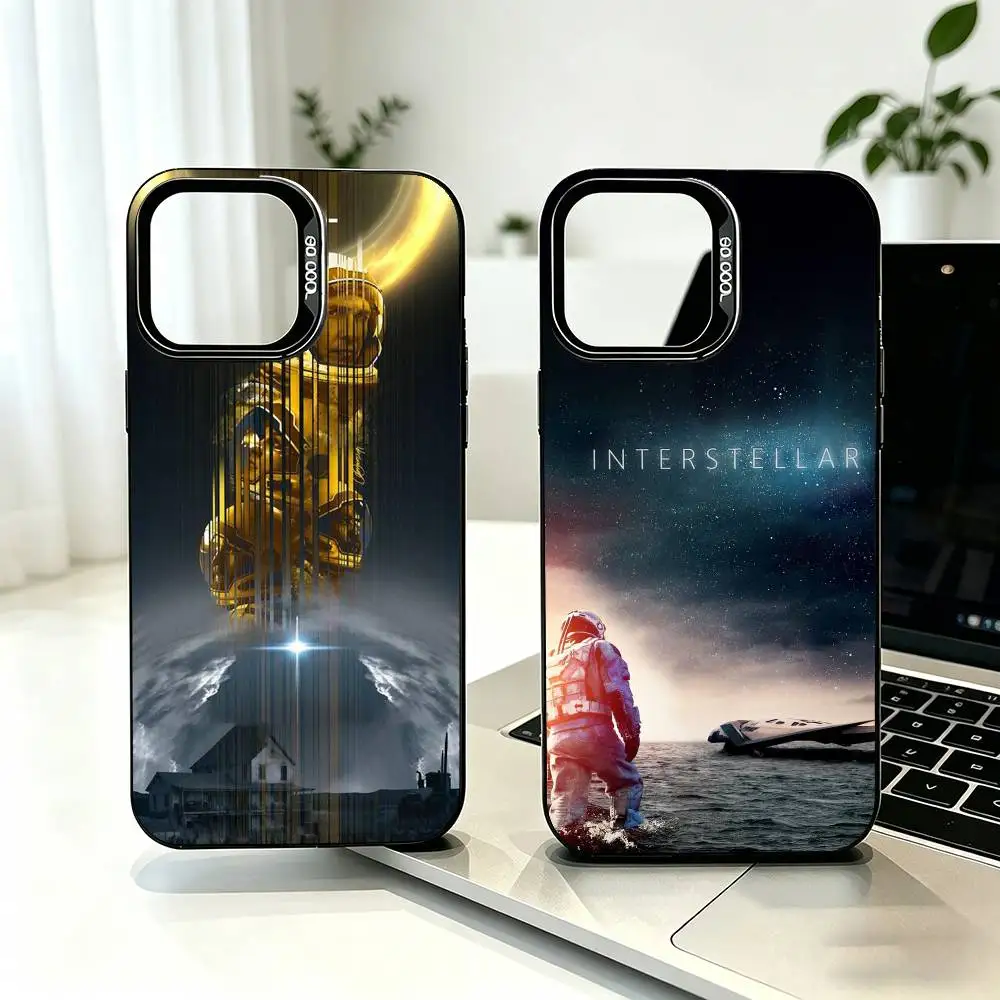

F-Film I-Interstellar movieS Phone Case For iPhone 17,16,15,14,13,12,11 Plus,Pro Max,XS,Colorful Silver Black Cover
