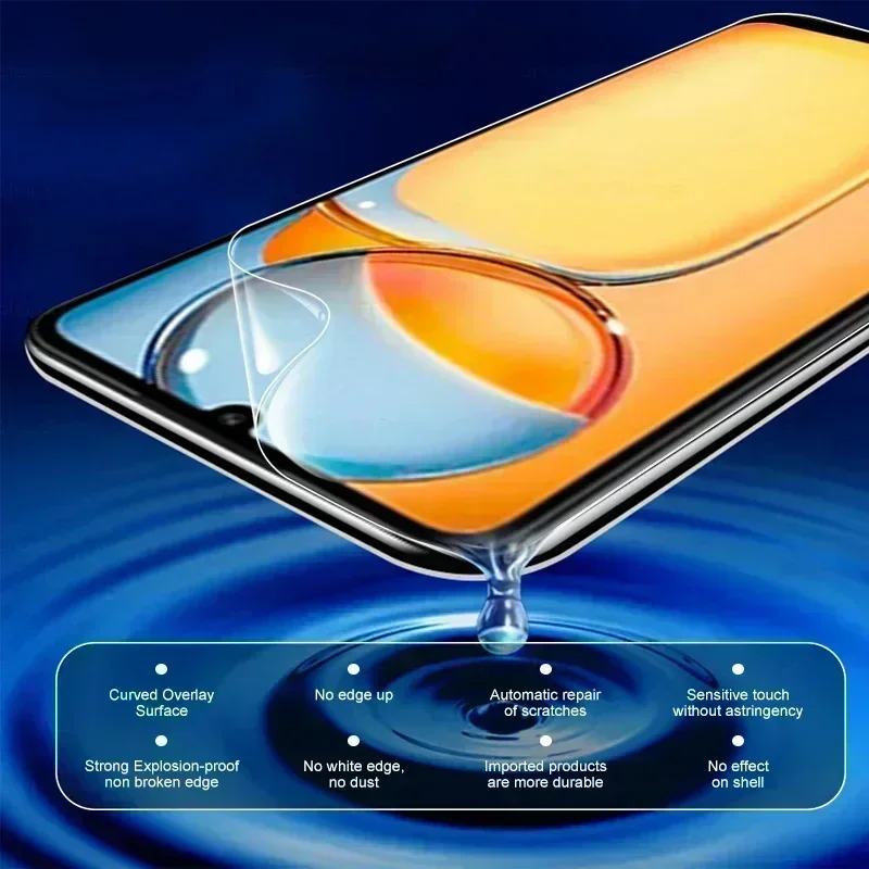 8IN1 هيدروجيل فيلم ل Xiaomi Redmi 13C 13 12C 10C 10A 9C A3 A1 A2 زائد عدسة الكاميرا واقي للشاشة Redmi K40 K50 K60 Pro Film