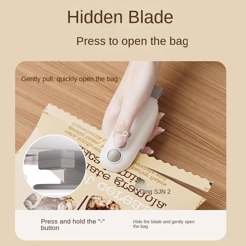 mini bag sealing machine handheld heat sealing machine 2-in-1 sealing machine and cutter with lanyard for plastic bag food s