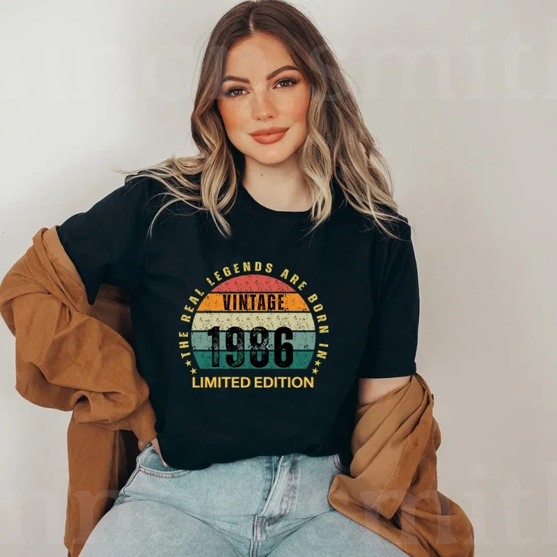 The Real Legends Are Born in 1986 Limited Edition Women T Shirts Cotton 39 39th Years Old Birthday T-shirt Personalzied Gift Top