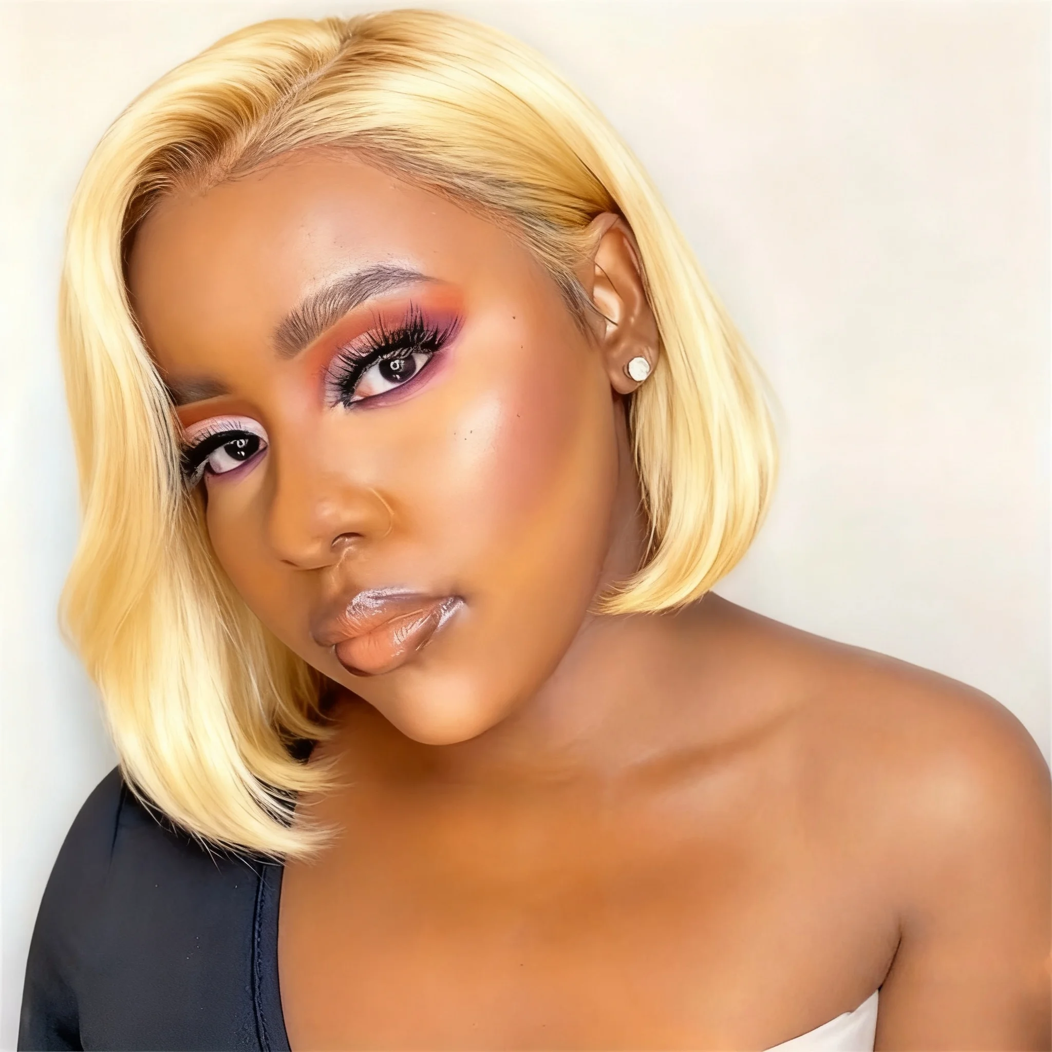 12 بوصة مستقيم بوب شعر مستعار شعر الإنسان الدانتيل شعر مستعار أمامي 180% الكثافة شعري قبل قطعها للنساء كل يوم