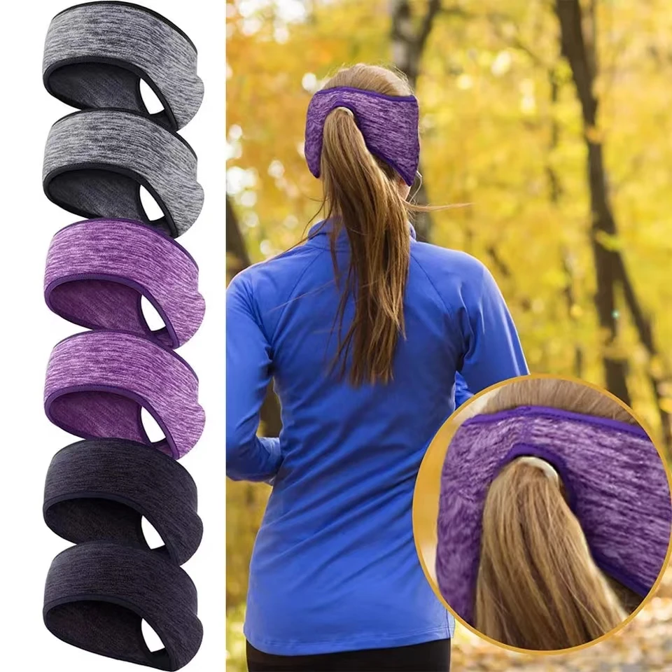 Fleece Fabric Ear Warmer Headband Winter Sweatband Running Headband Ear Warmer Men Women Outdoor Skiing Sports Headscarf