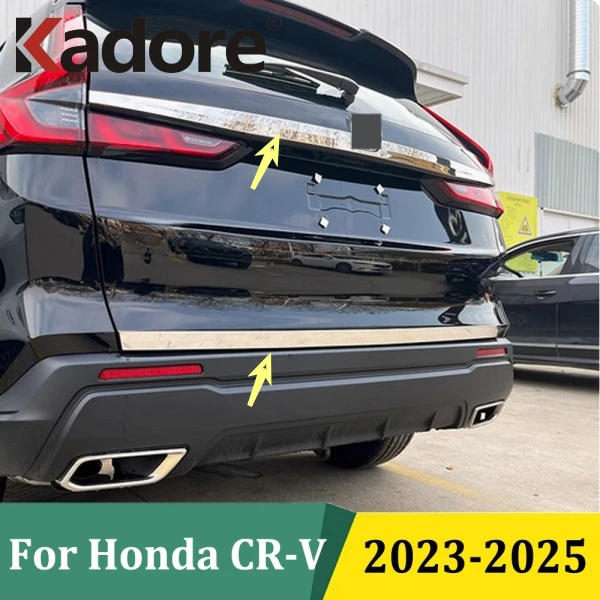 

For Honda CRV CR-V 2023 2024 2025 Stainless Steel Rear Trunk Lid Cover Trim Tailgate Boot Protection Strip Car Accessories