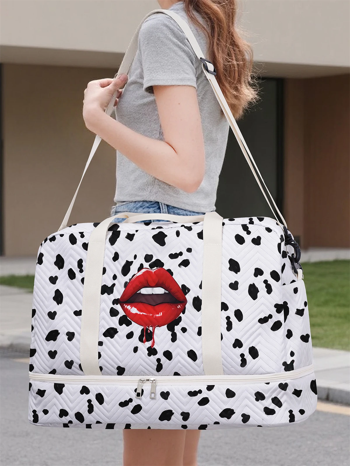 

Легкая дорожная сумка Dufile с волнистым рисунком, большая вместительная сумка для хранения спорта и фитнеса, портативная ночная сумка выходного дня