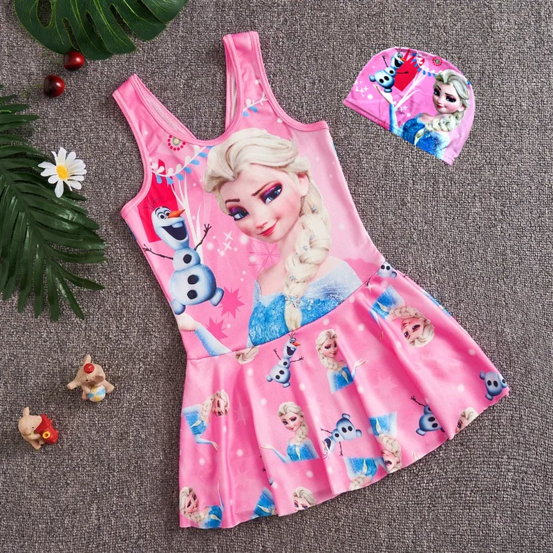 Girl's Cute Cartoon Swimsuit Set Big Children's Swimsuit Princess Skirt Style Baby Girl Swimsuit