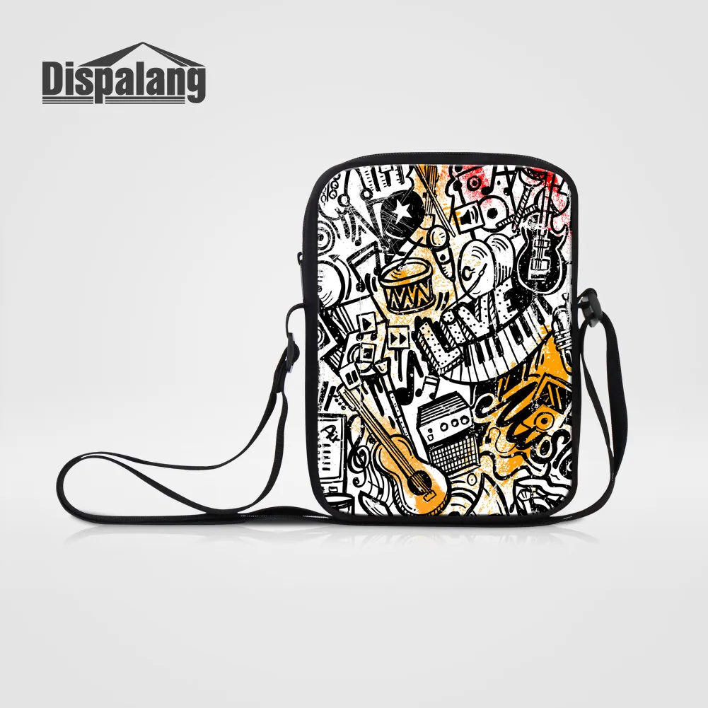 Women's Custom Small Travel Crossbody Bag Musical Note Printed Mini Messenger Bag Female Flap Toddler Handbag for Teenage Girls