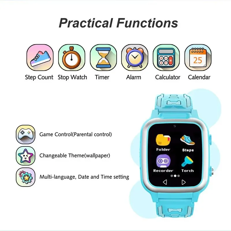 New Kids Smart Watch Game Music Pedometer Dual Camera Children MP3 Recording Smartwatch Baby Watch Gift for Boys Girls