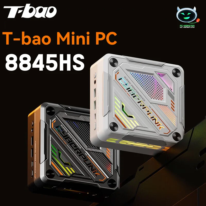 

Мини-ПК T-bao AMD R7 Ryzen 8845HS, игровой мини-компьютер для киберспорта, точная система для коммерческого офиса, черный, новый