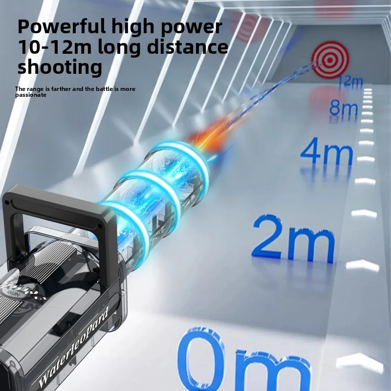 Juguetes de fiesta de verano Gatling Pistola de agua automática eléctrica para niños - Juguete de pulverización potente de alta presión Regalo de Navidad