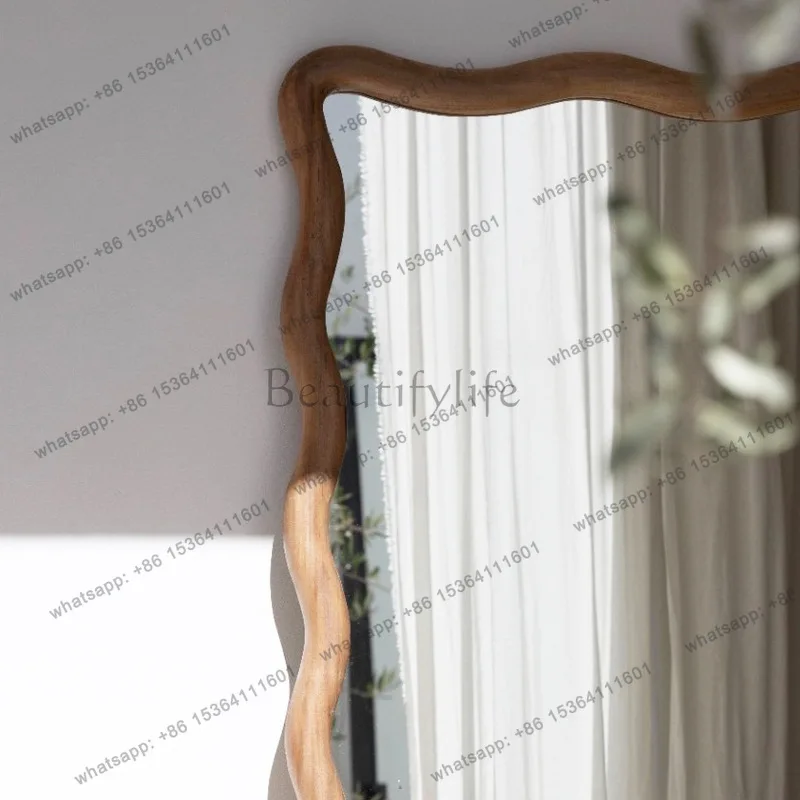 Bedroom retro wavy full-length mirror French antique floor mirror household view 3