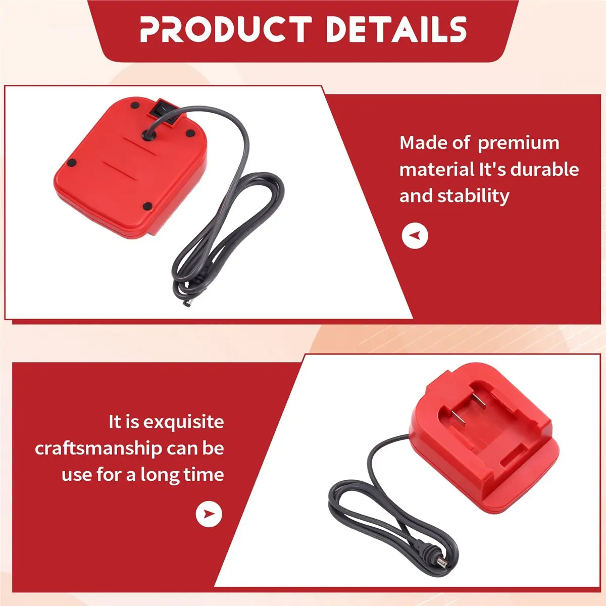 Power Tool Battery Adapter for Milwaukee 18V Lithium Battery DC Charger DIY Adapter Power Cable for
