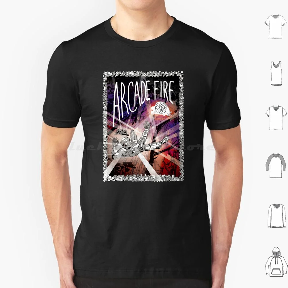 Camiseta Life Is Music talla grande 100% algodón Arcade Fir Indie canadiense suburbianas banda Arcade alternativa fuego Reflektor música