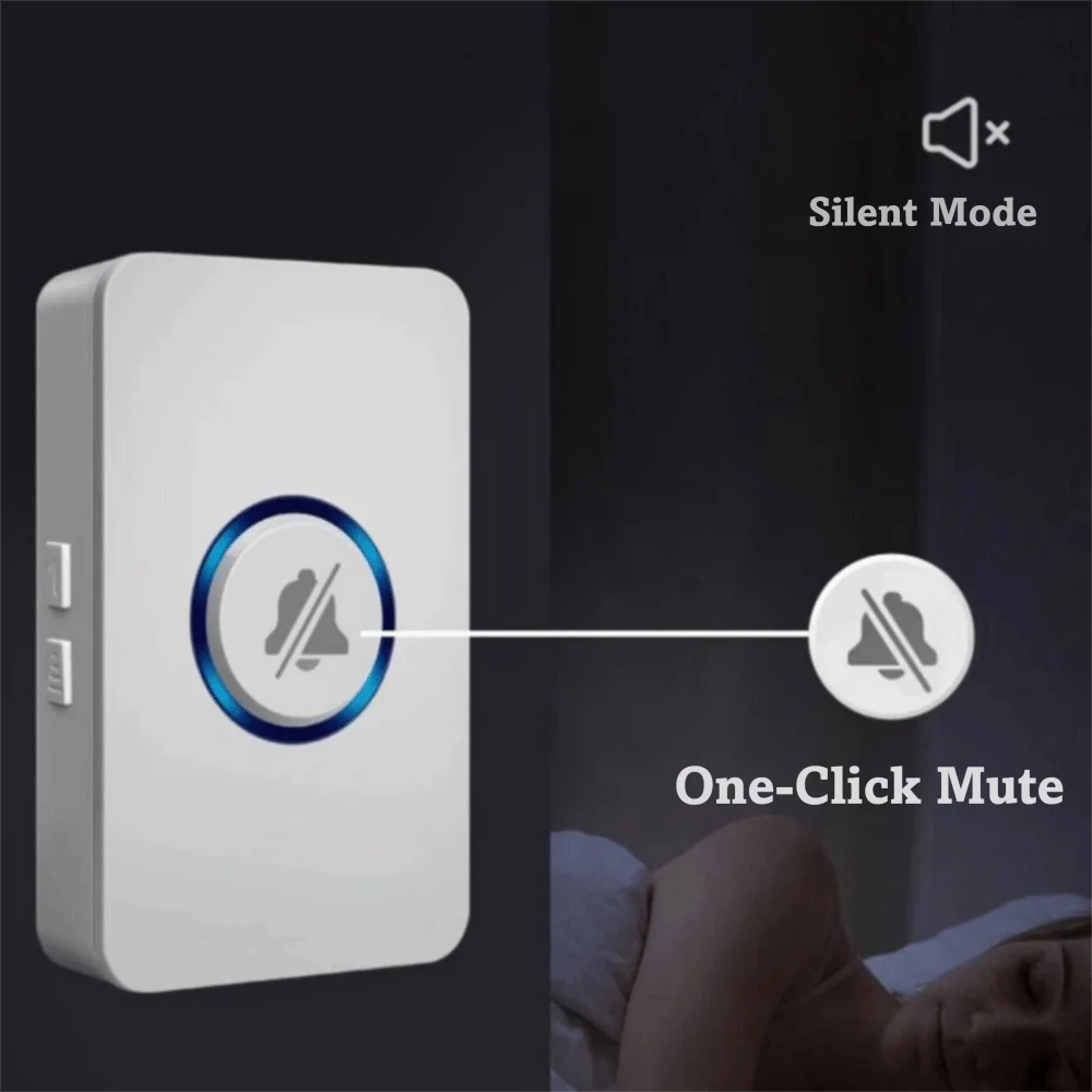 High Sound Wireless Doorbell Four Level Volume Adjustment Music Doorbell Long Range Doorbell Two Plugs One Drag One
