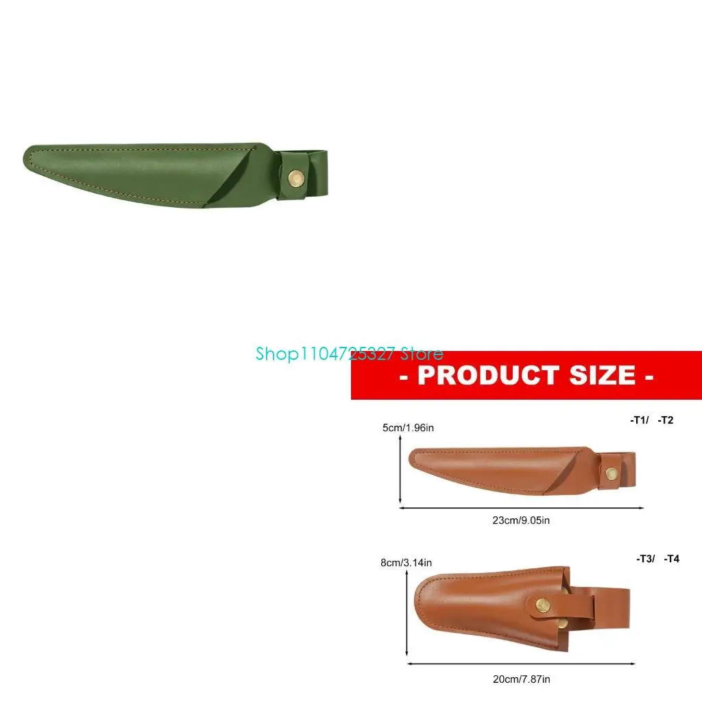 D8KF Gardening Tool Sheath Belt Holder with Snap Closure, Leather-Look Case for Pruning, Grafting and Yard Care Daily