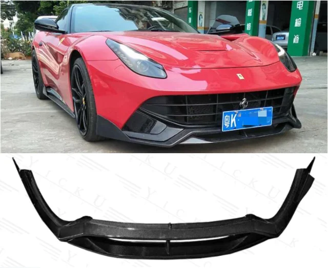 

For Ferrari F12 Berlinetta 2013 2014 2015 Front Bumper Splitters Lip Spoiler Real Forging Carbon Fiber Body kit