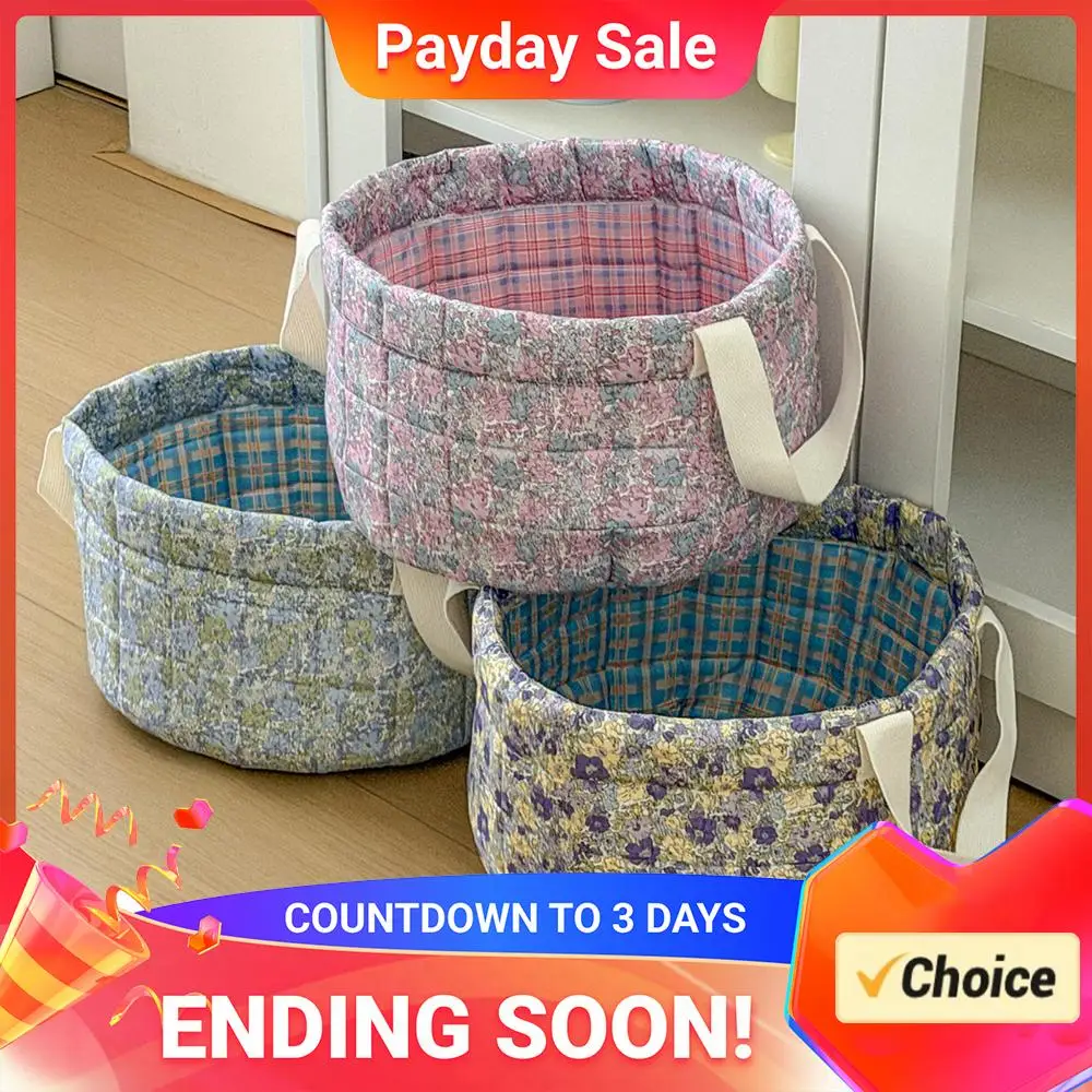 Cestas de Ropa Sucia de Algodón de Gran Capacidad con Diseño Floral para Mujer, Cesta de Almacenamiento de Cosméticos y Ropa Interior para Organización en Cualquier Habitación