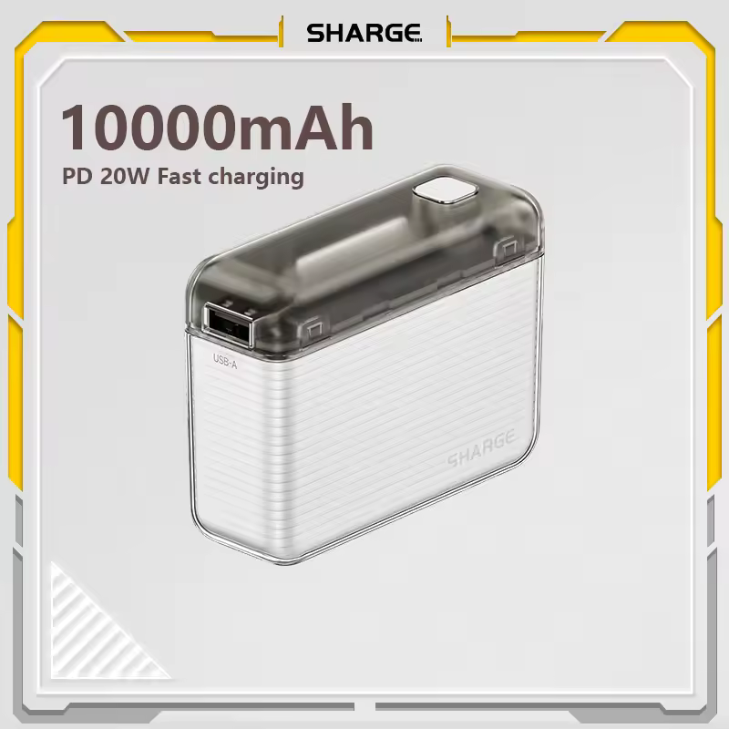 SHARGE 보조베터리 10000mAh 최소형 미니 20W USB-C 고속 충전 보조베터리 iPhone 15 Samsung용 듀얼 인터페이스 출력 충전