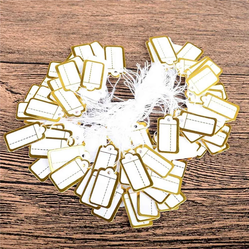 A04G-800 قطعة علامات أسعار المجوهرات الورقية مع سلسلة معلقة بمناسبة العلامات الملابس عرض تسميات علامات وضع العلامات الفارغة 25 مللي متر x 13 مللي متر #6