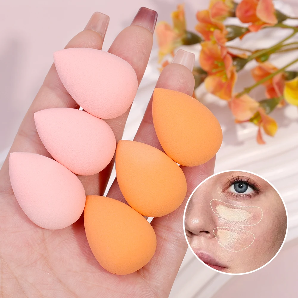 100/4 stücke Mini Make-Up Schwamm Schönheit Ei Cosmetic Puff Set Weiche Foundation Schwämme Pulver Puff Frauen Make-Up Zubehör werkzeuge