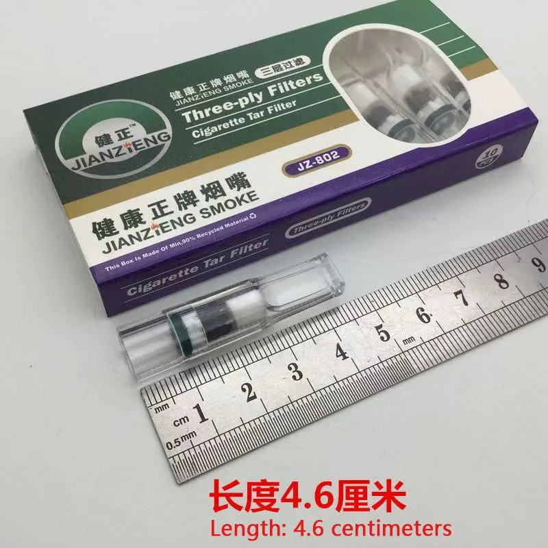 10 Pcs / pack Disposable Filter Cigarette Holder Lip Mouthpiece Thick Cigarette Holder White Filter Cotton For 7.6mm Cigarettes