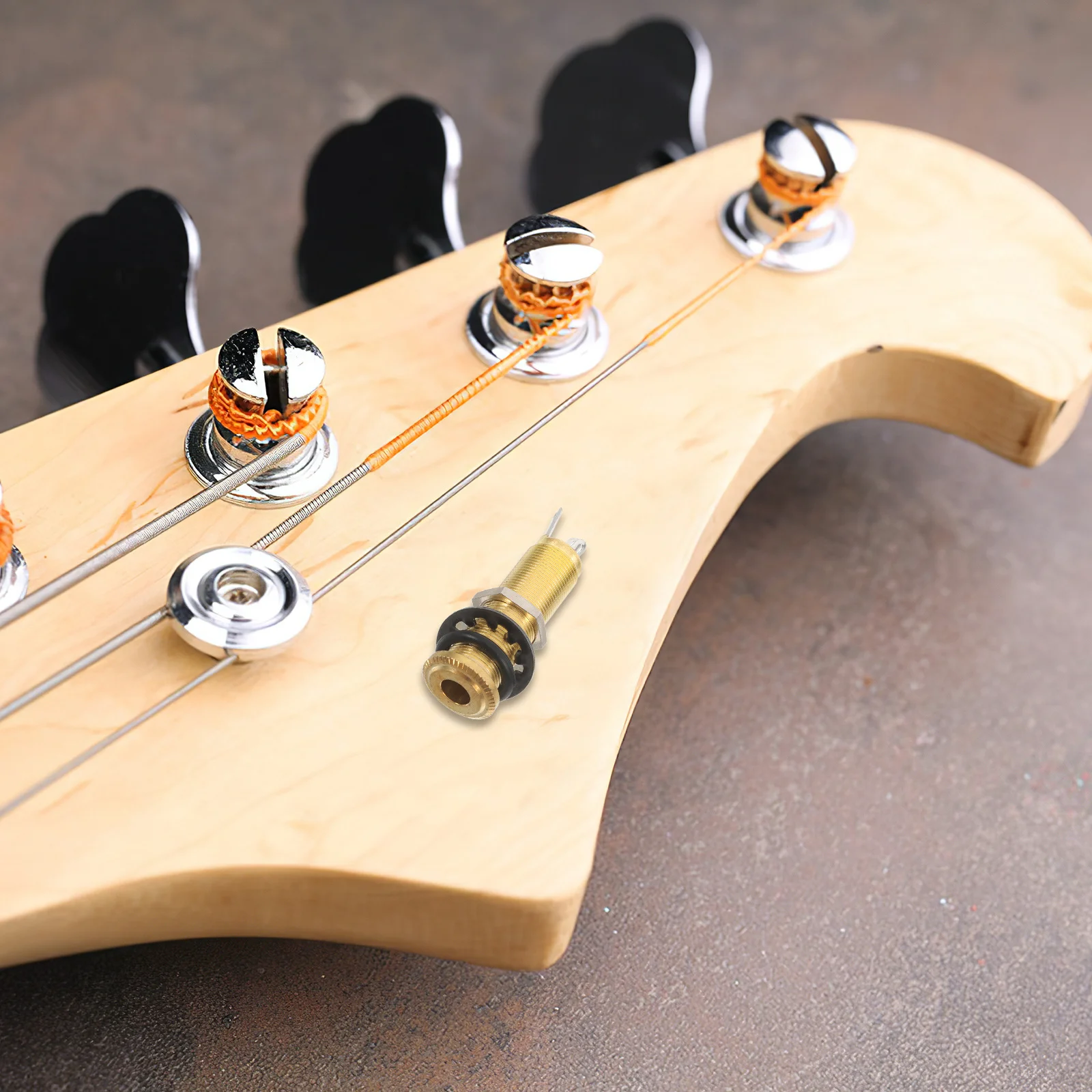 

Cylinder Output Jack 1 4 Inch 6.35mm Threaded Stereo Mount Guitar Bass Endpin Replacement Gold Plug