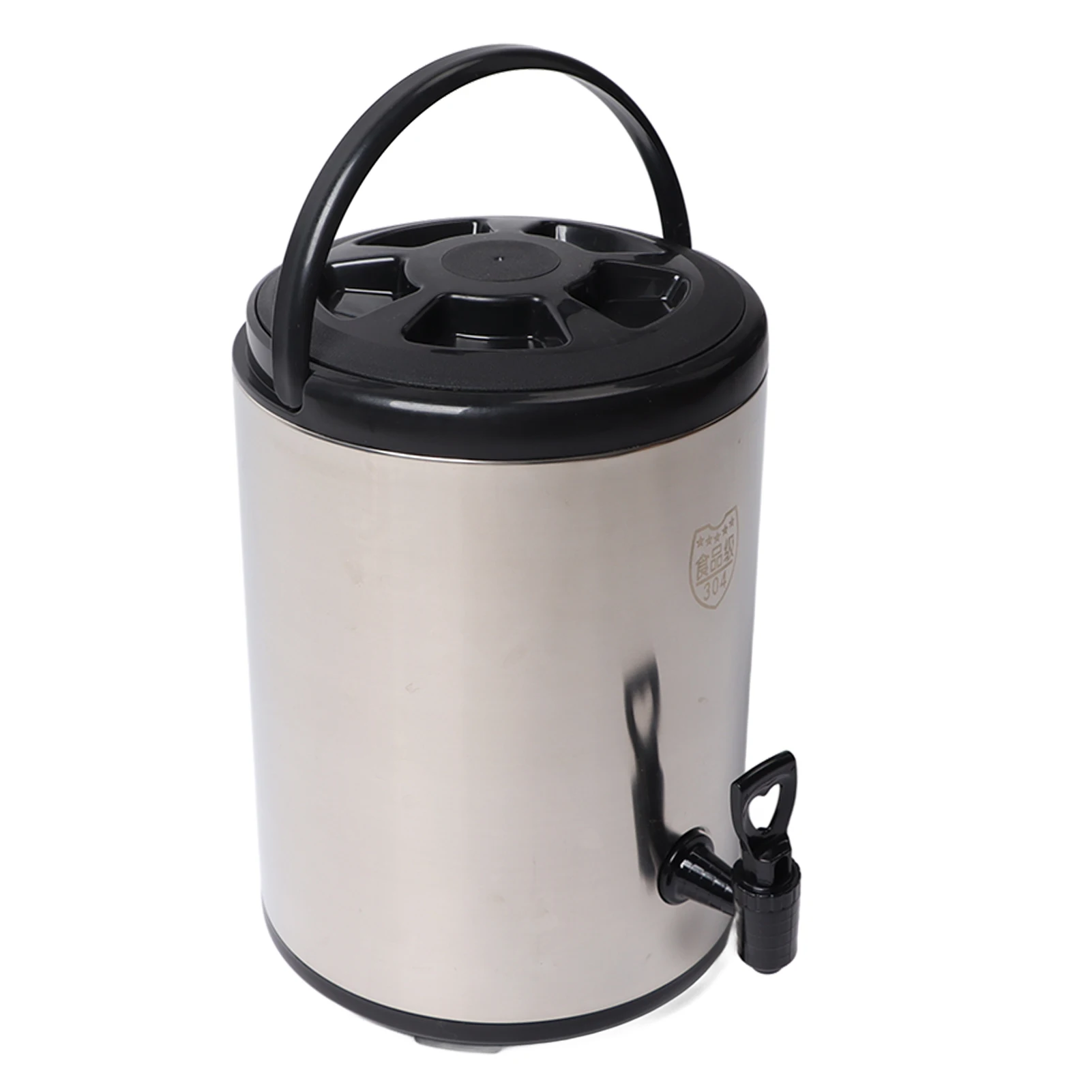 

304 Stainless Steel Insulated Beverage Dispenser 8 Liter Hot Cold Beverage Dispenser Commercial Double Layer Bucket