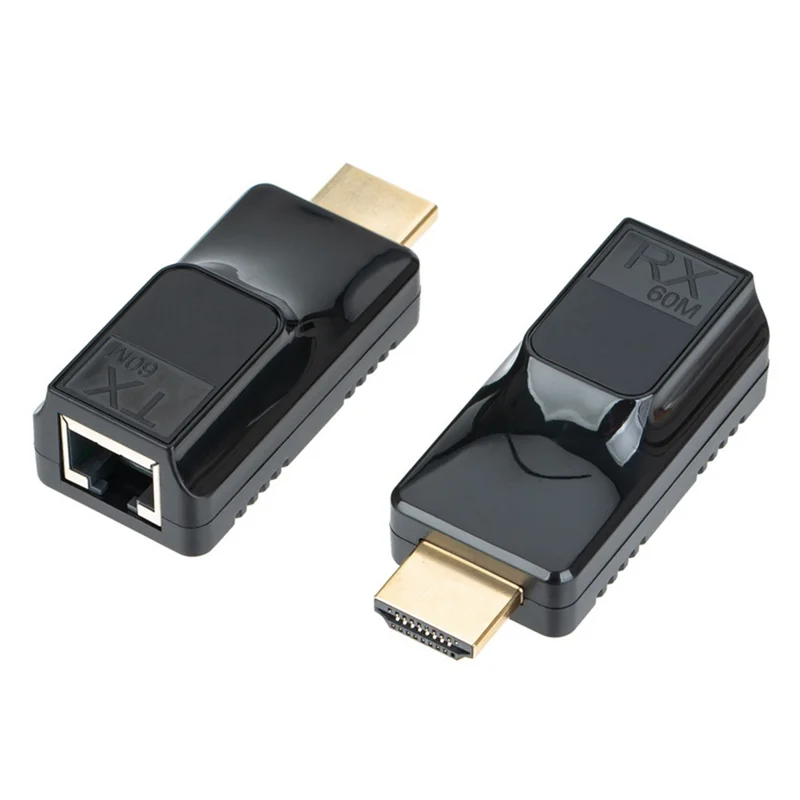 

60M-совместимый удлинитель RJ45 для совместимого 1080P HD-видео сетевой кабель-удлинитель адаптера для монитора HDTV