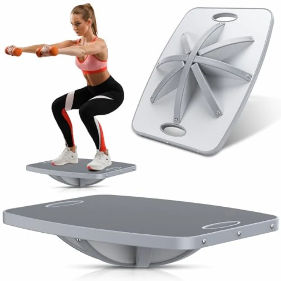 

Advanced Wood Balance Board 360 Degree Rotation and Tilt - Non-Slip 500 lbs Wobble Board for Standing Desk Physical Therapy and