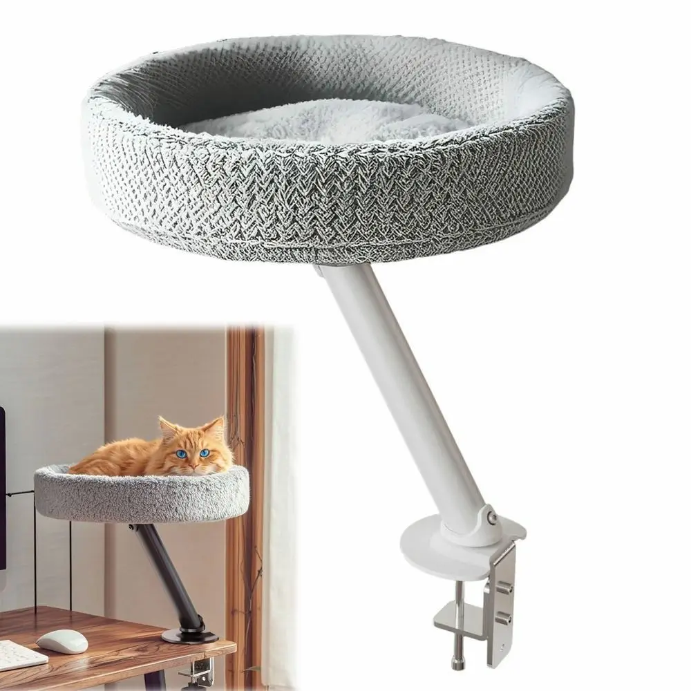 

Sturdy Creative Desktop Cat Bed Soft&Comfortable Round Cat Hammock No-punching Space Saving Cat Climbing Racks Indoor