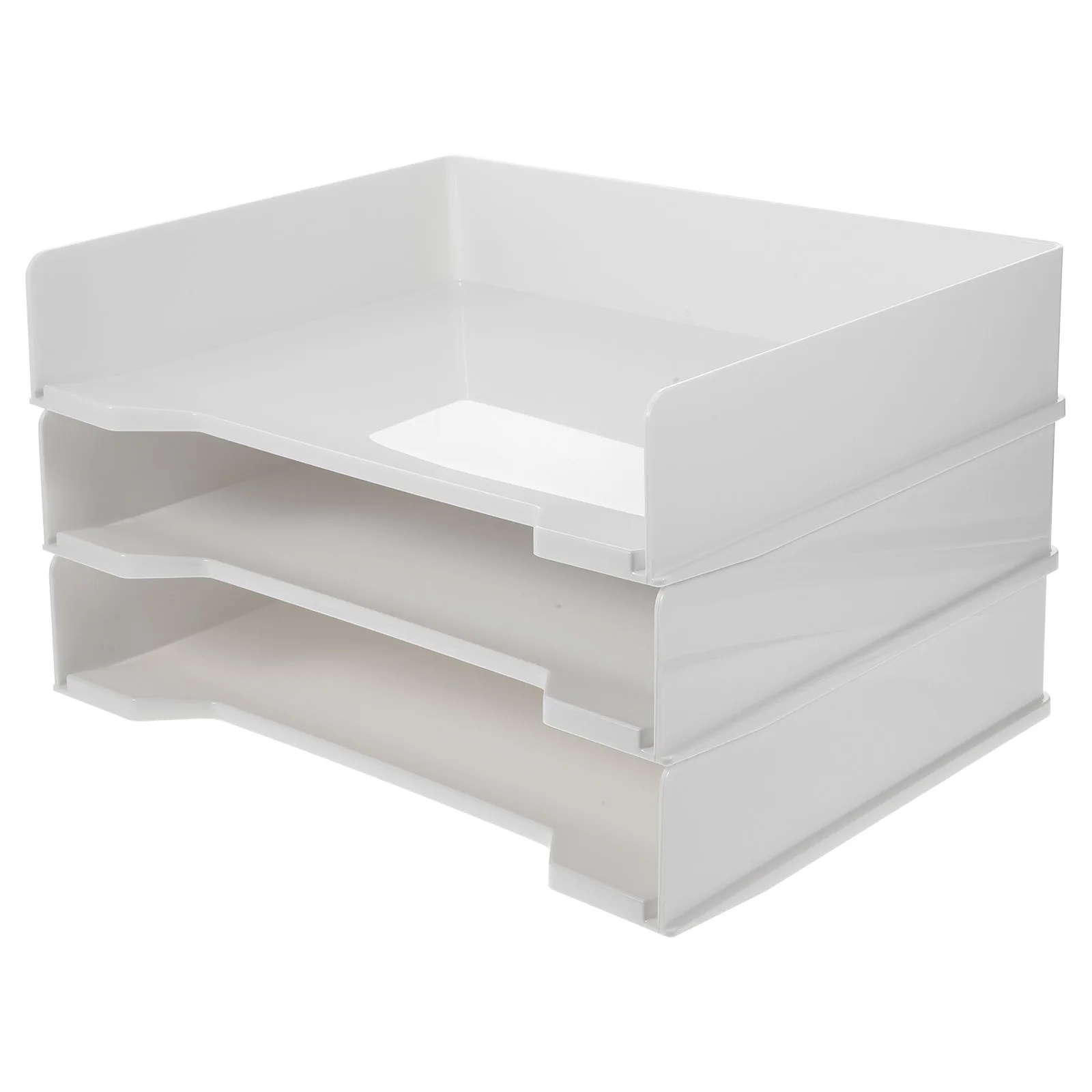 

3 Pcs File Storage Boxes Office Desk ganizers Transparent Document Shelves Stationery Containers Lightweight Plastic