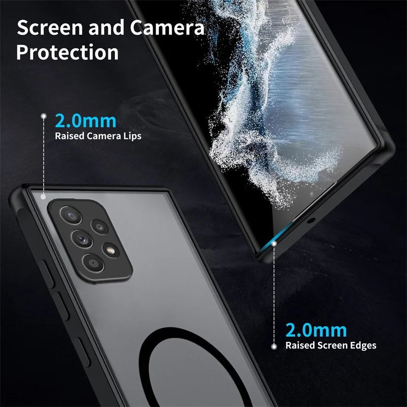 Translucent Magsafe Matte Phone Case for Samsung Galaxy A70 A70S A10S A20S A12 A42 M51 A32 A52 A52S A72 A22 F52 A04 4G 5G