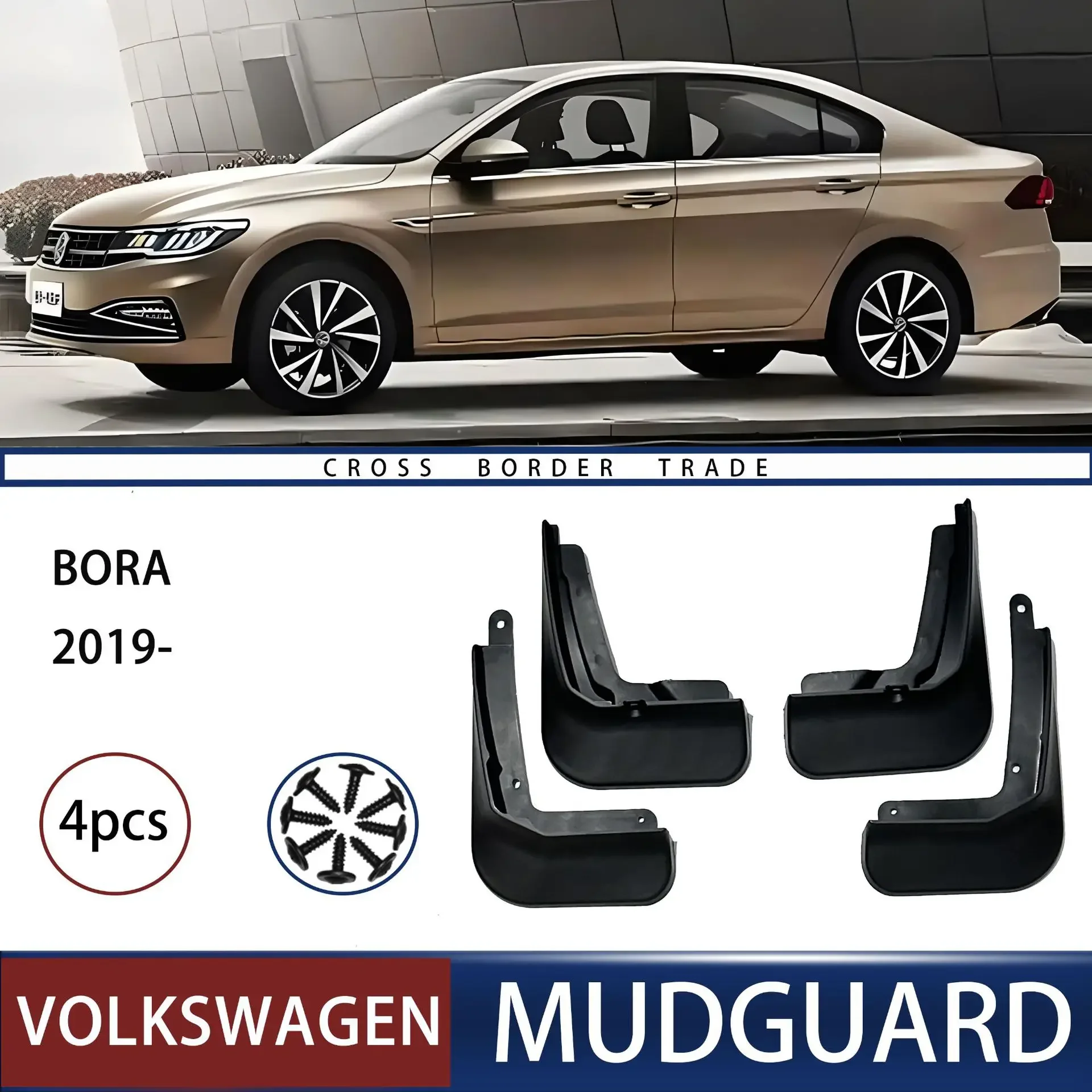 

For 19 Bora car soft mudguards and front and rear tire mudguard modification,Front Rear Flares Splash Guards Cover